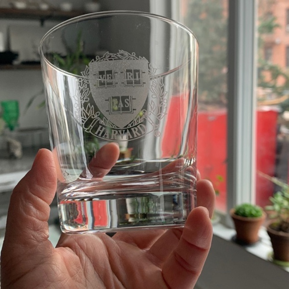 Harvard University “Veritas” Etched tumbler